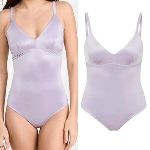 SPANX Light Orchid Satin One Piece Thong Bodysuit Body Shaper NWOT XL Purple